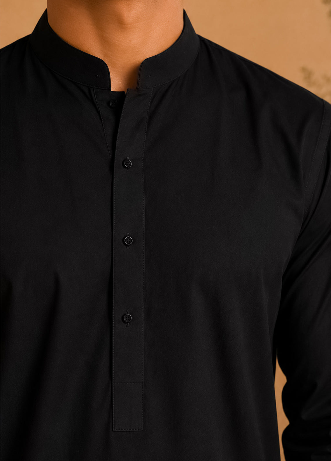Black Cotton Shalwar Kameez - Stitched