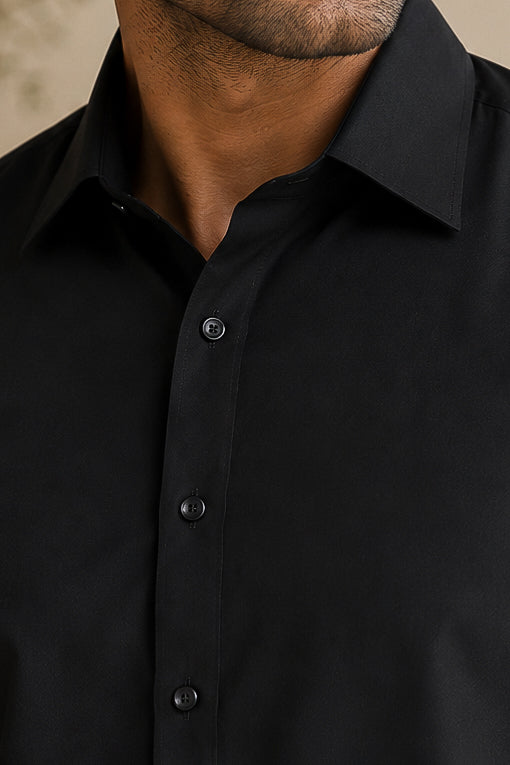 Black French Collar Shalwar Kameez - Stitched