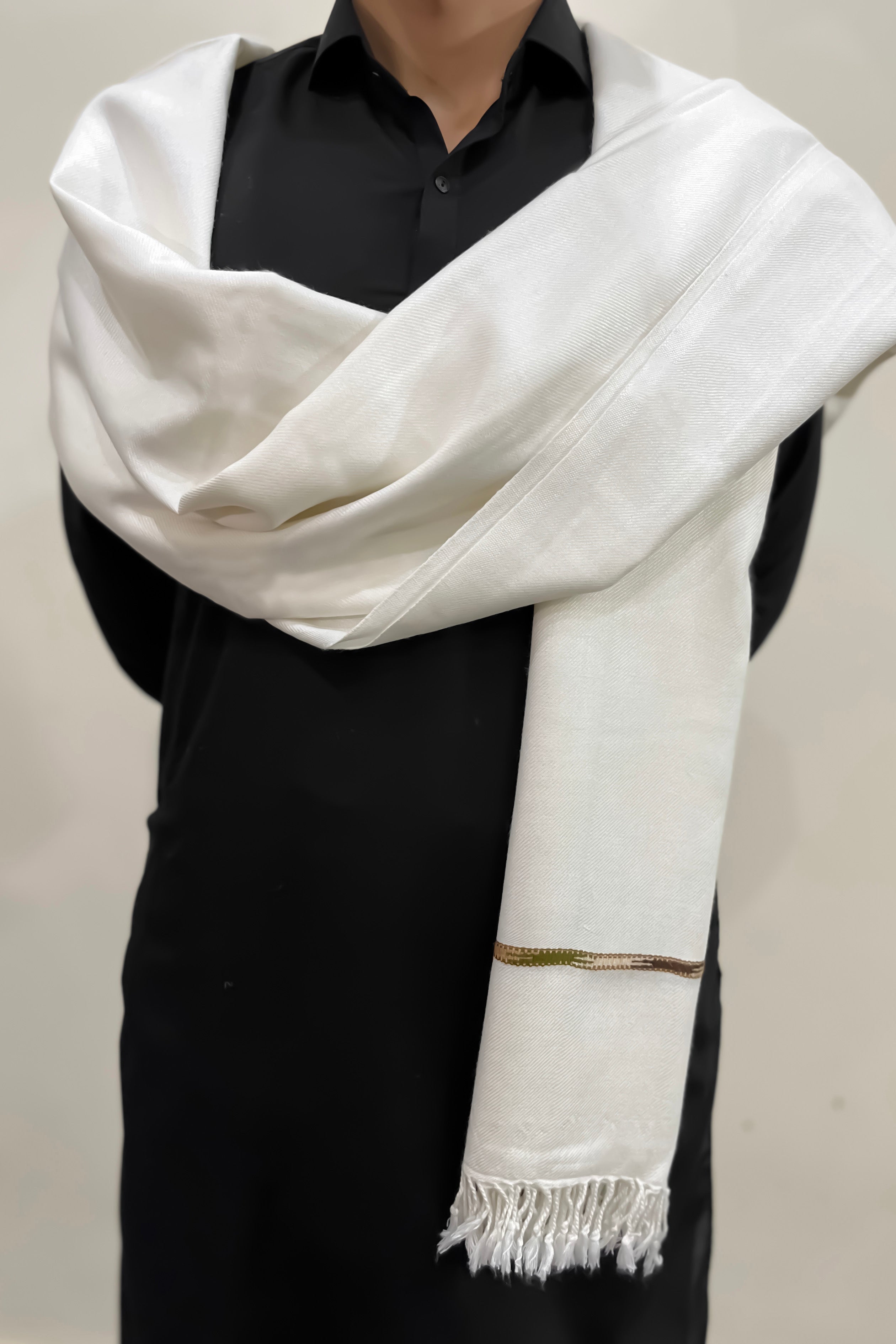 off white shawl for men