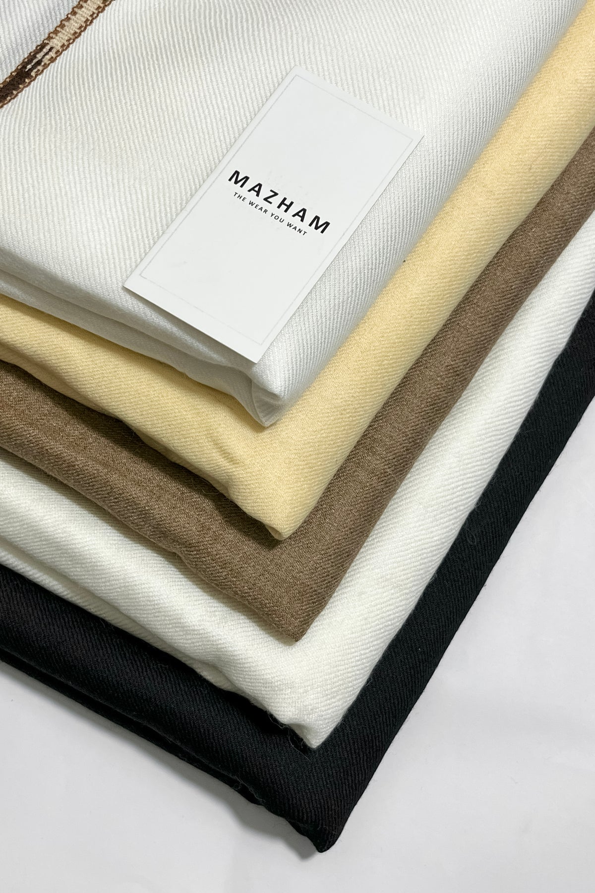 Off White Wool Shawl - Men