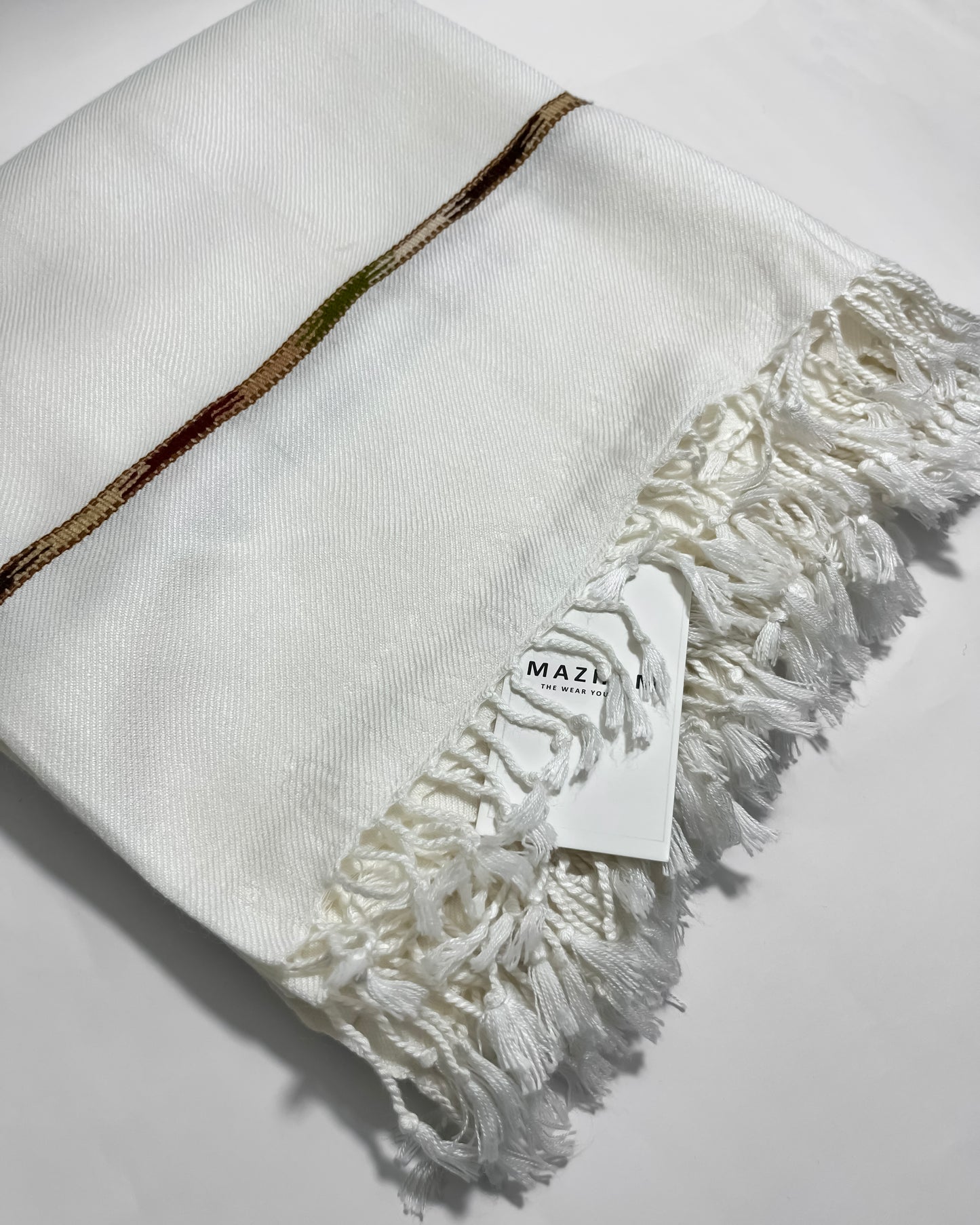 Off White Swati Thread Shawl - Men