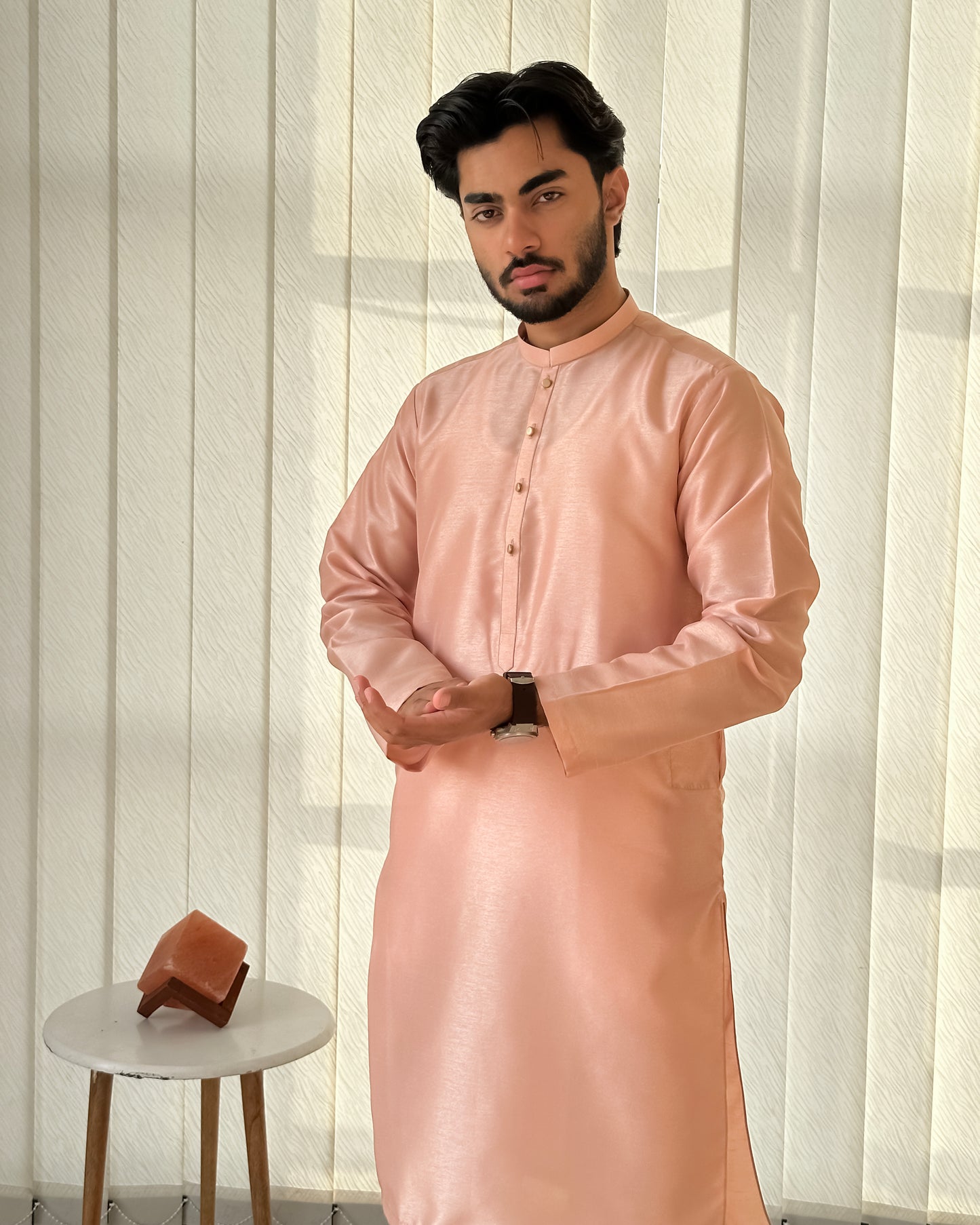 Peach Pink Kurta Trouser - Men