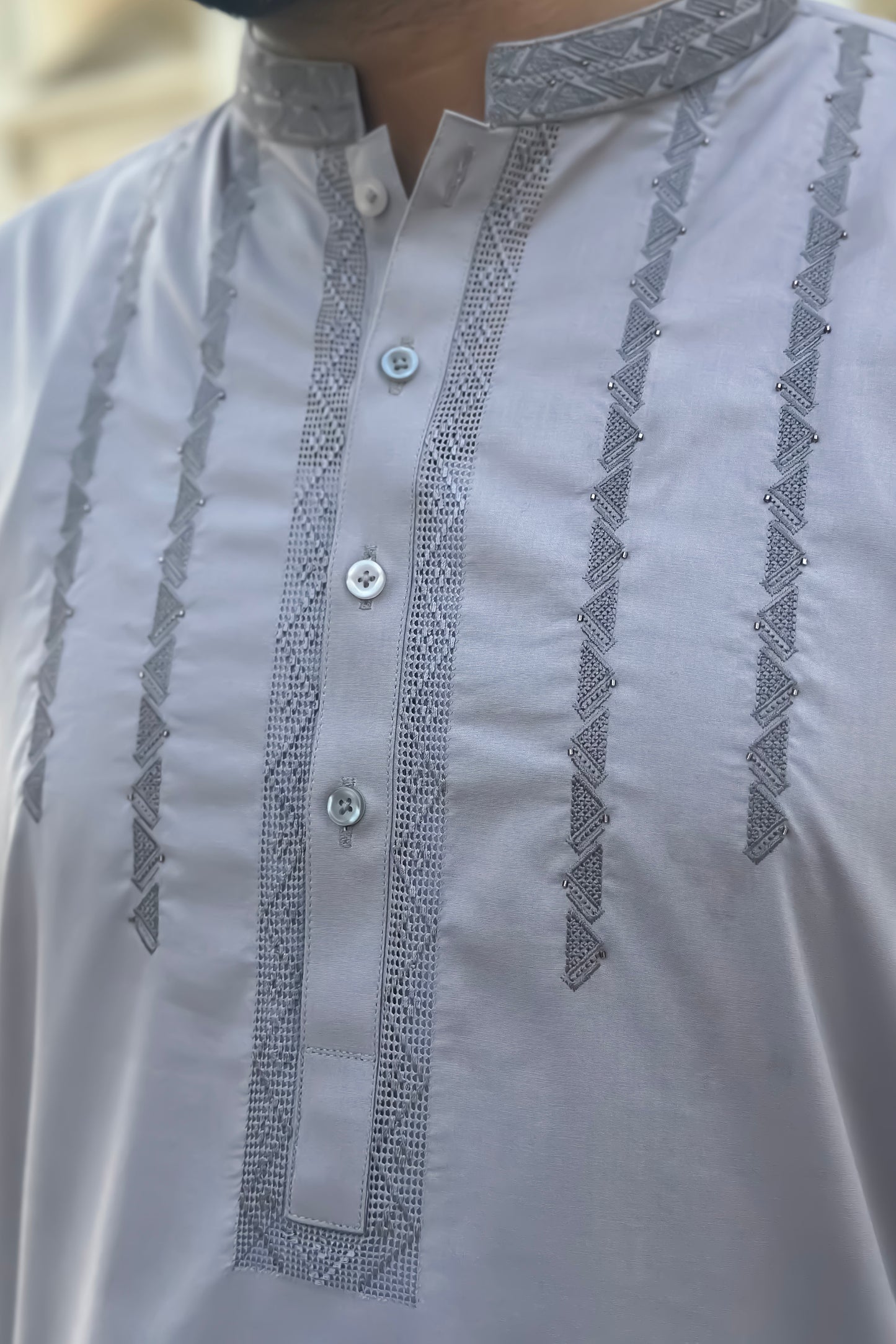Light Pink Tarkashi With Embroidered Chest MT-444 - Stitched