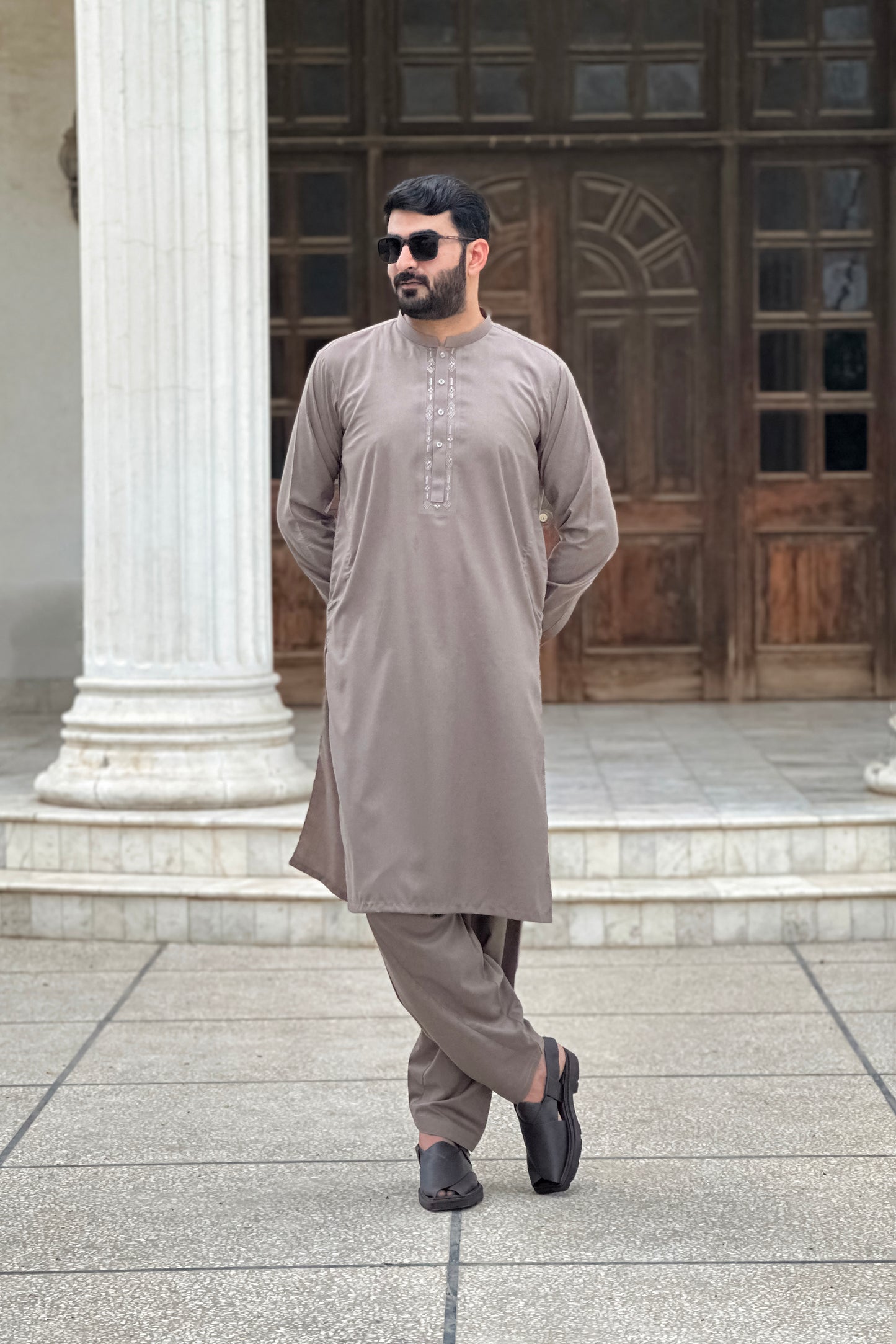 Light Brown Tarkashi MT-333 - Stitched