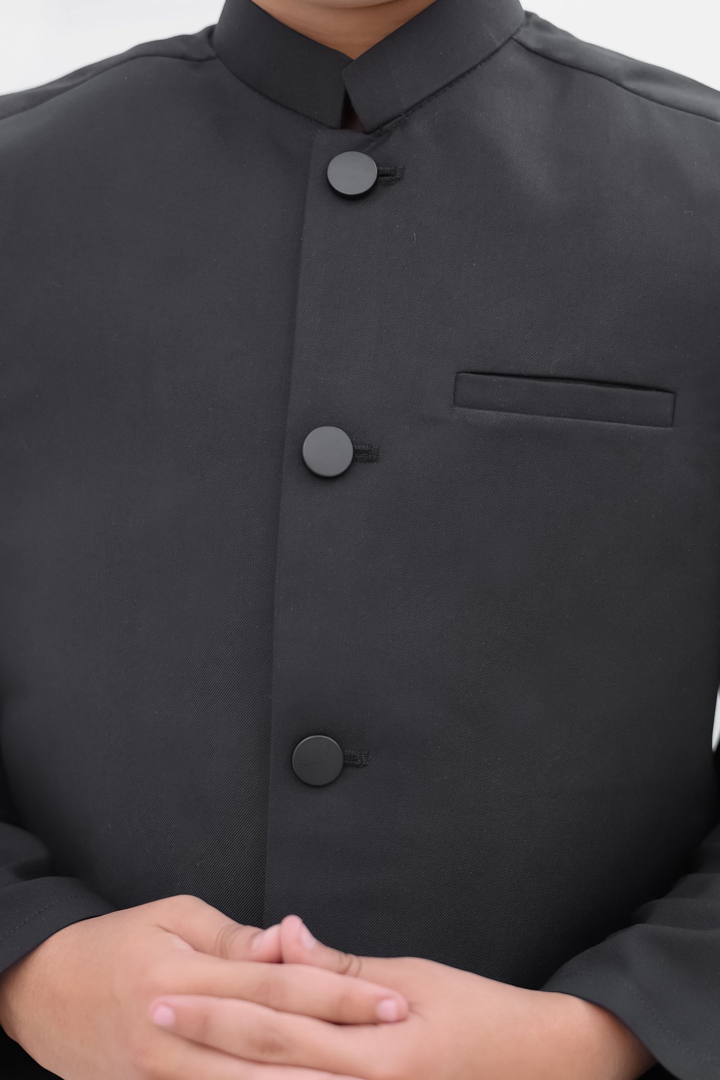 Black Kurta Trouser with Suiting Waistcoat - Kids