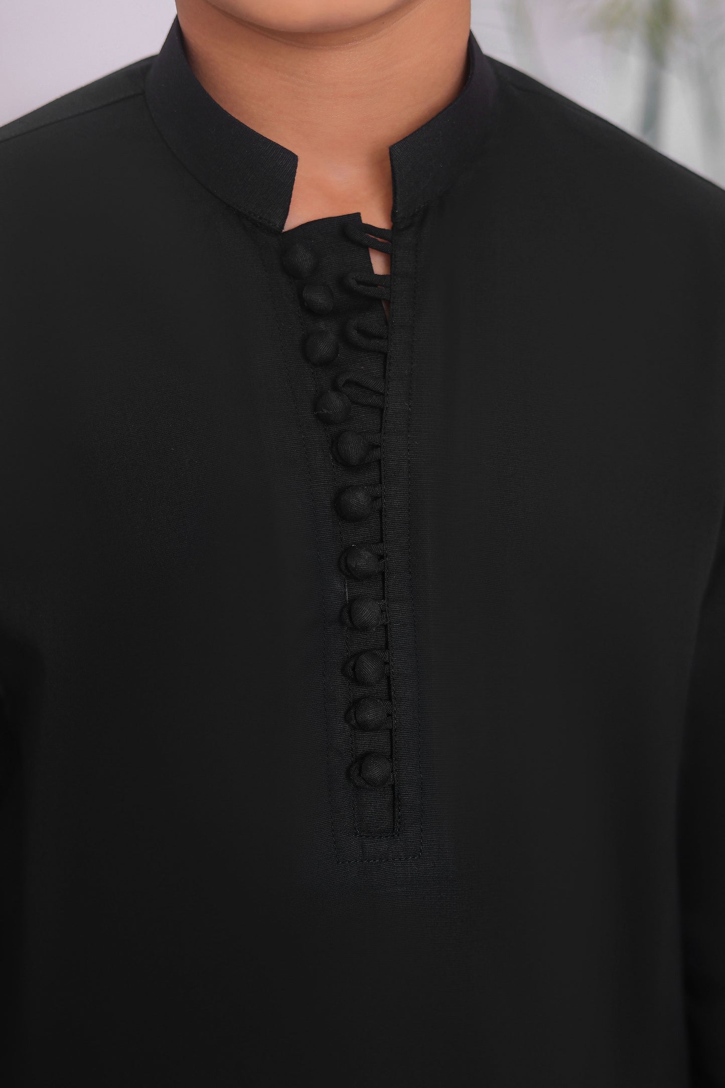 Black Cotton Kurta Trouser - Kids