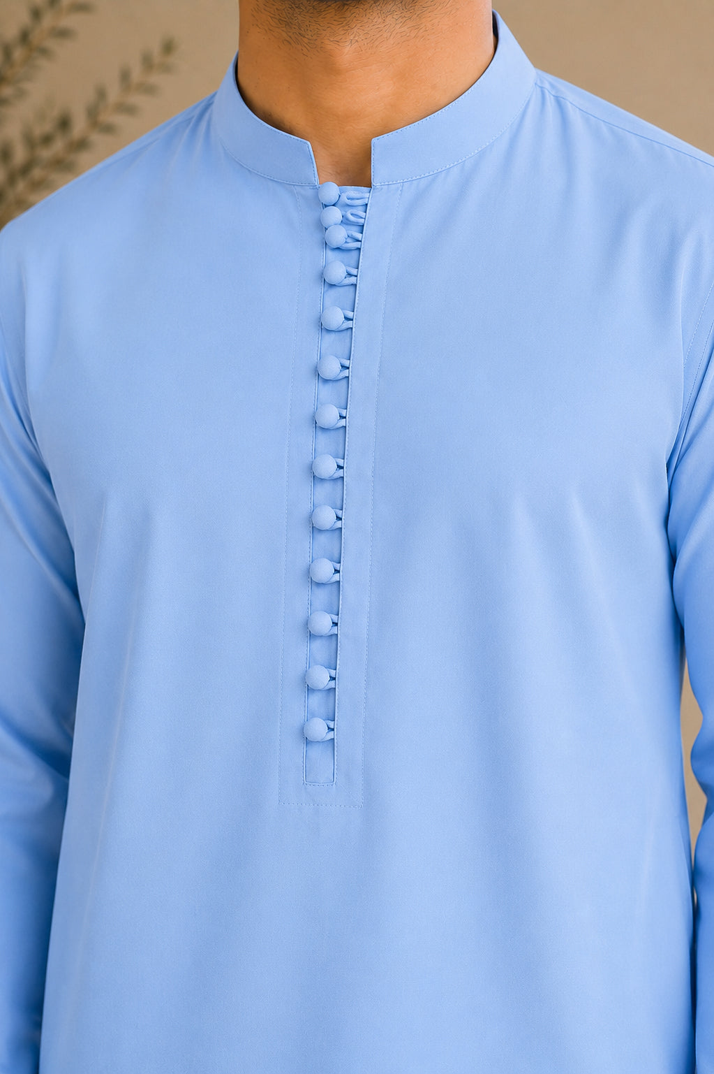 Sky Blue Luppi Cotton Shalwar Kameez - Stitched