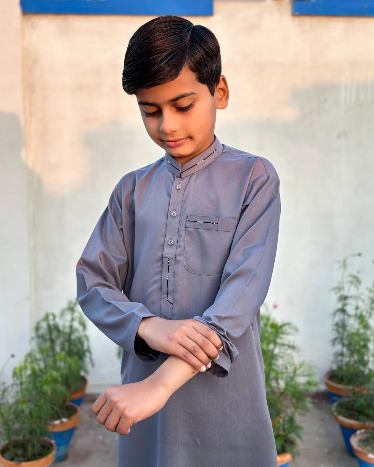 Gray Kids Shalwar Kameez