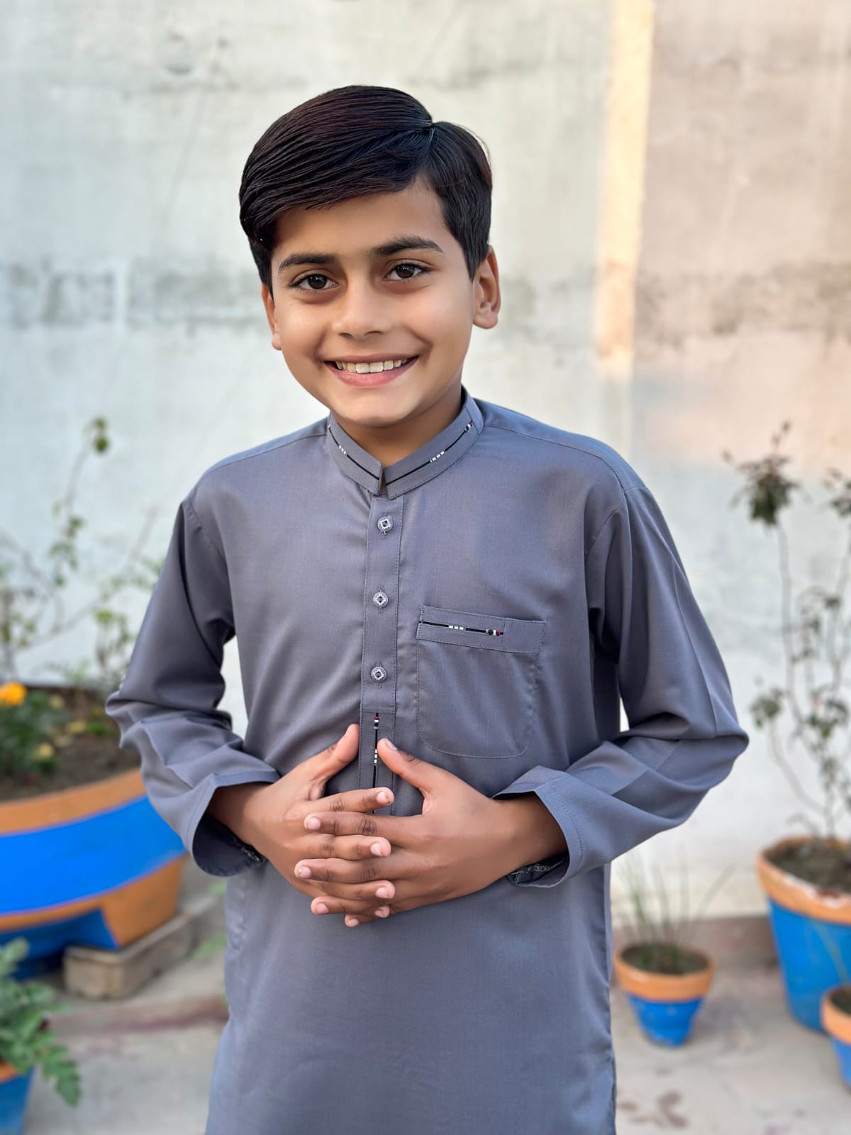 Gray Kids Shalwar Kameez