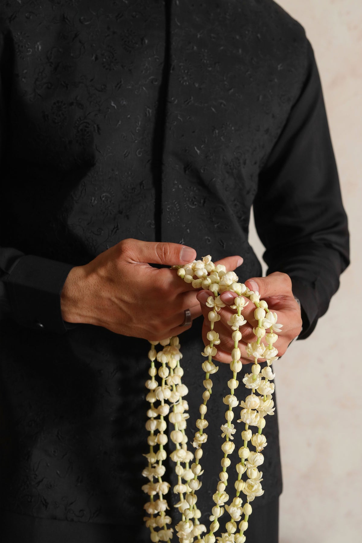 Black Embroidered Waistcoat with Kurta Trouser - Men