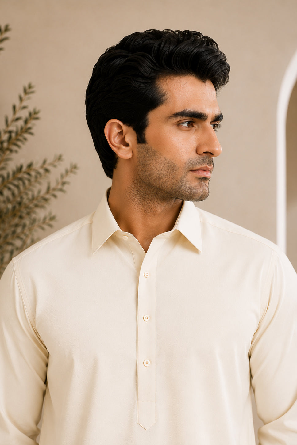 Bosky French Collar Shalwar Kameez - Stitched