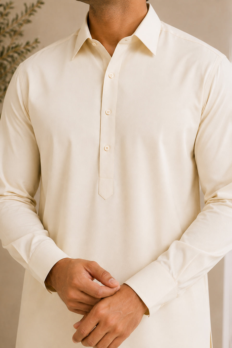 Bosky French Collar Shalwar Kameez - Stitched