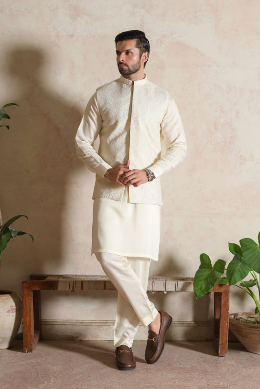 Bosky Embroidered Waistcoat with Kurta Trouser - Men
