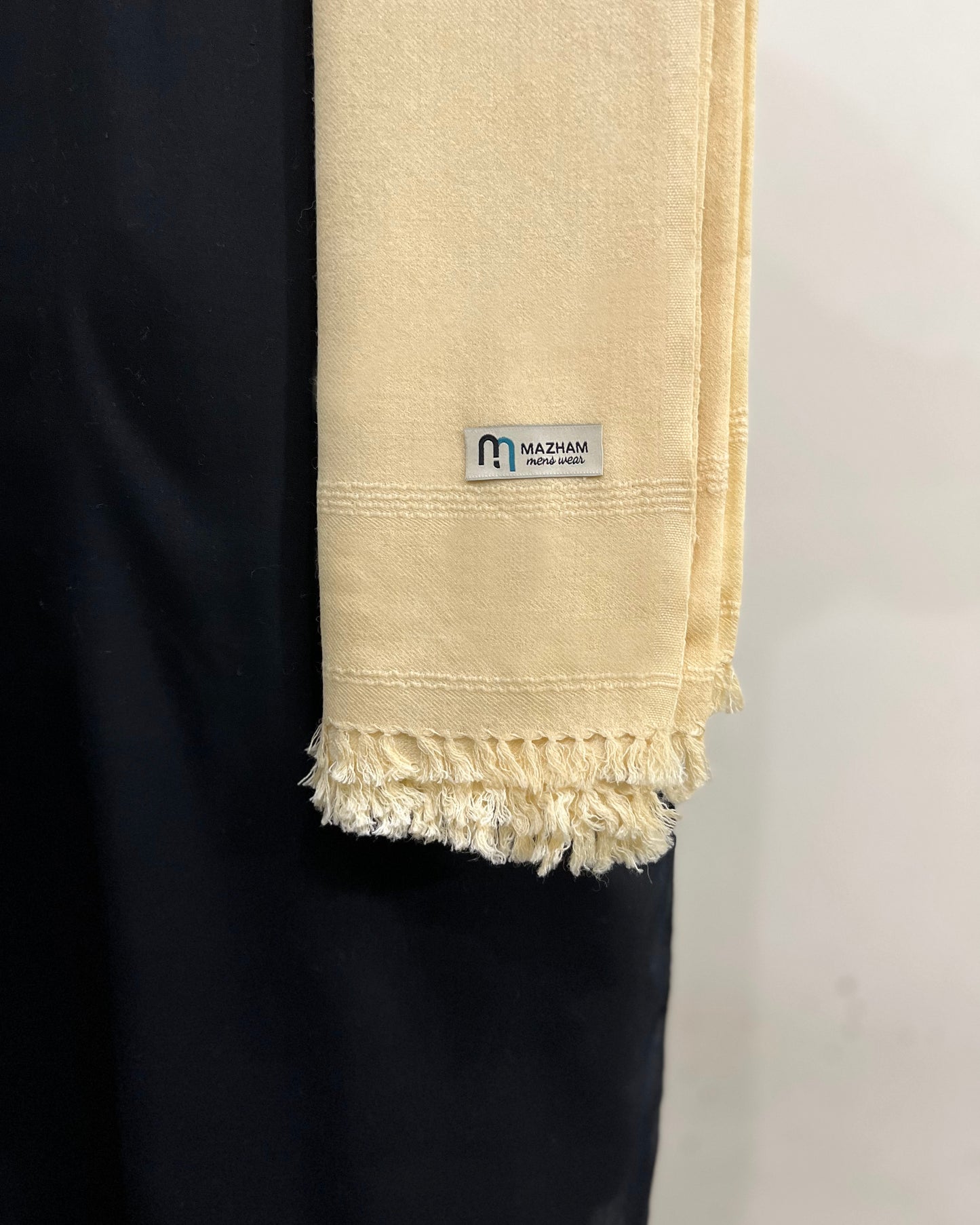 Cream Wool Shawl - Men