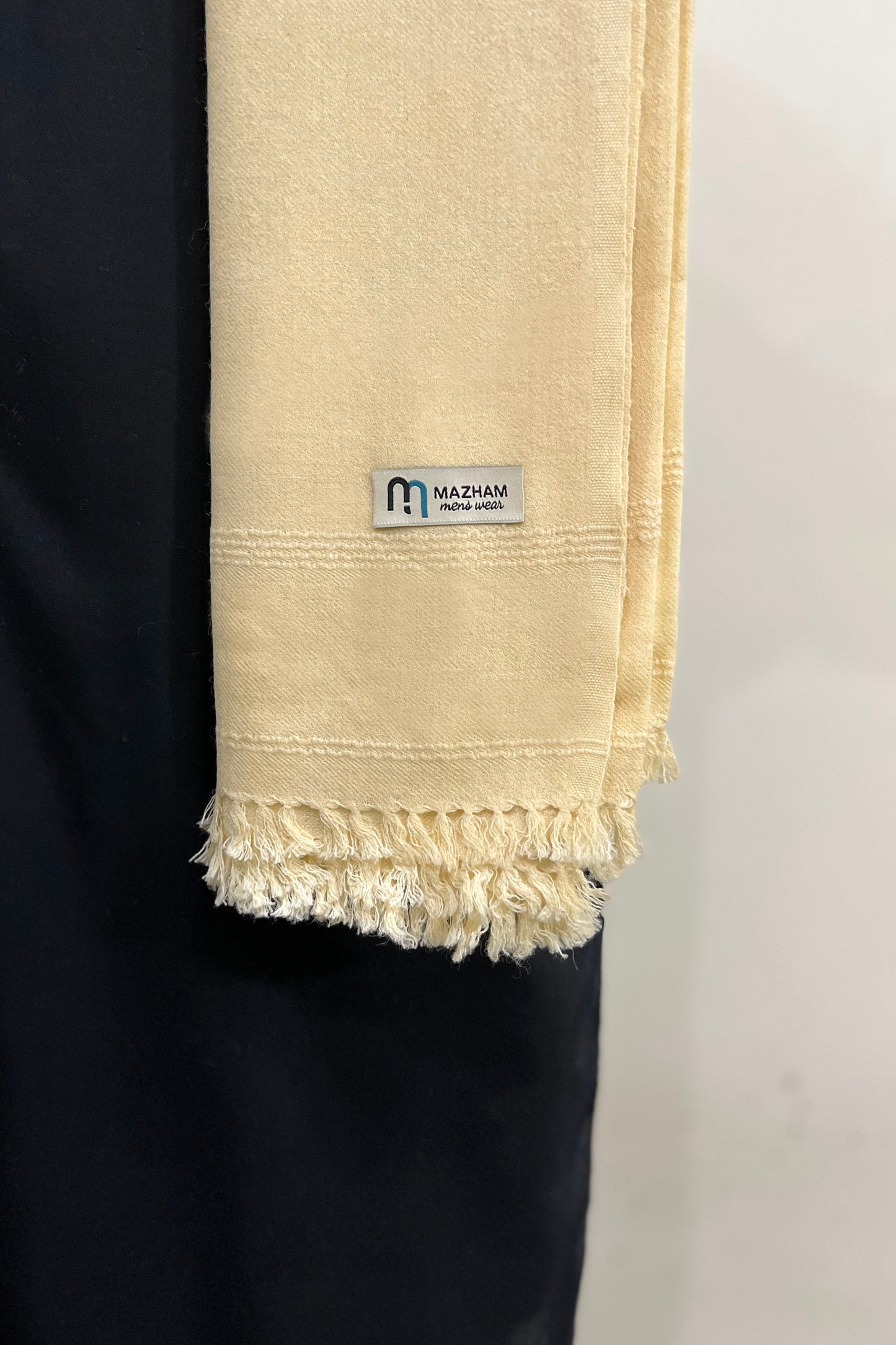 Cream Wool Shawl - Men