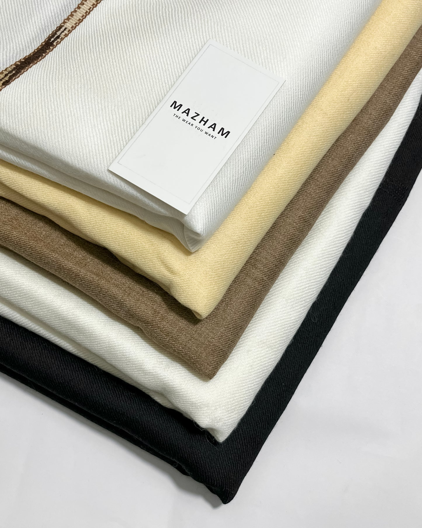 Cream Wool Shawl - Men