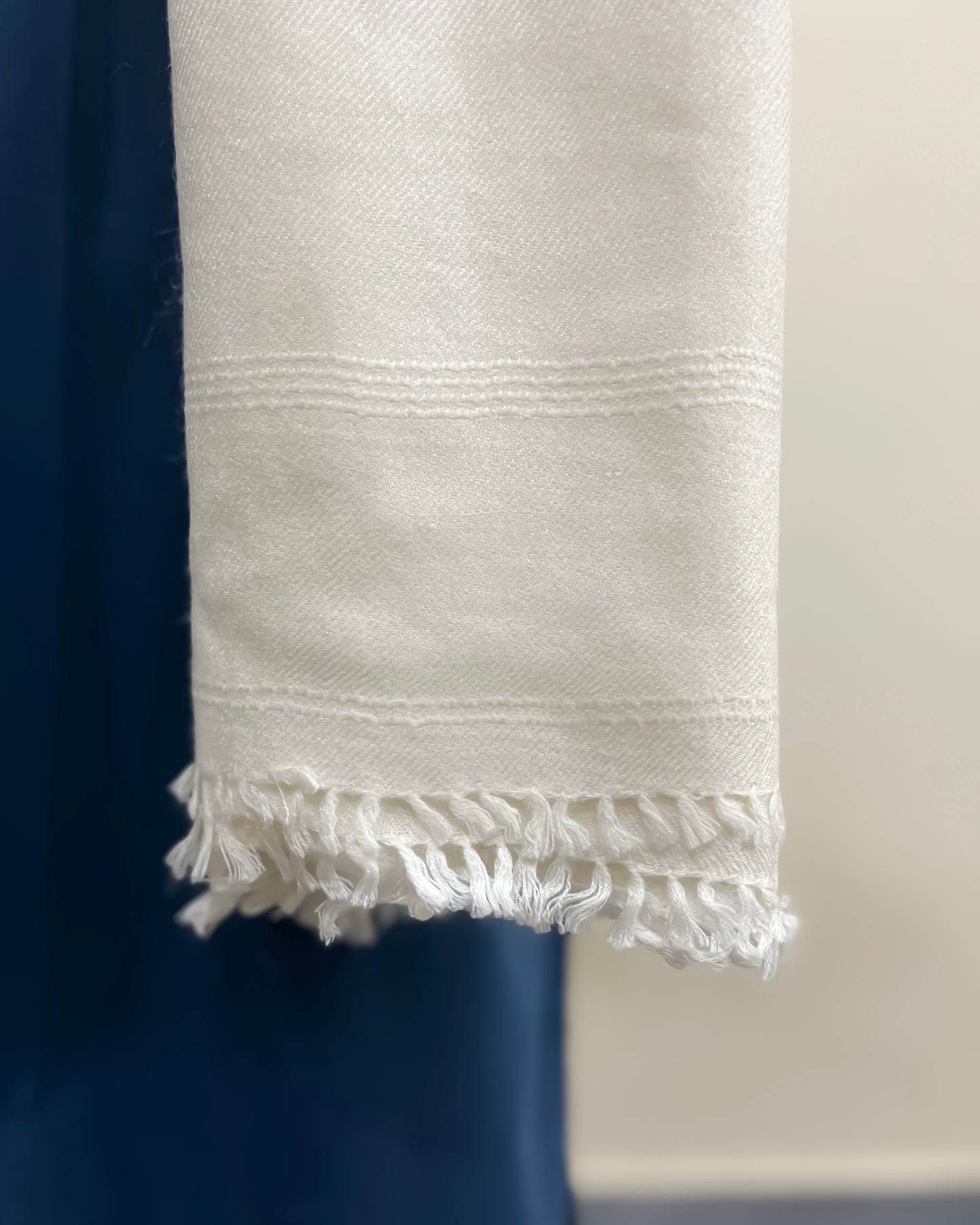 Off White Wool Shawl - Men