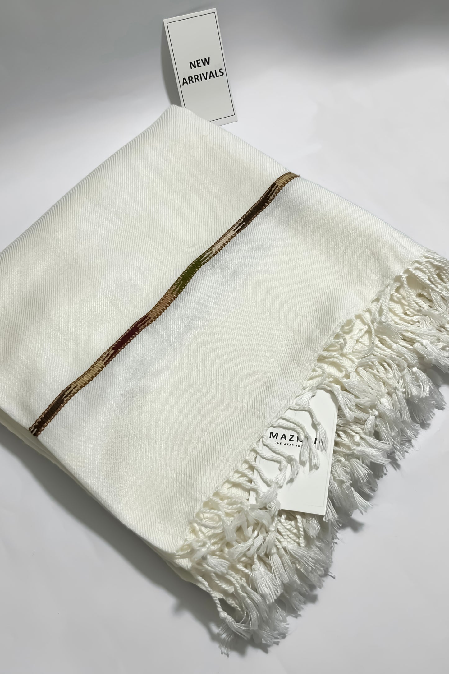 Off White Swati Thread Shawl - Men