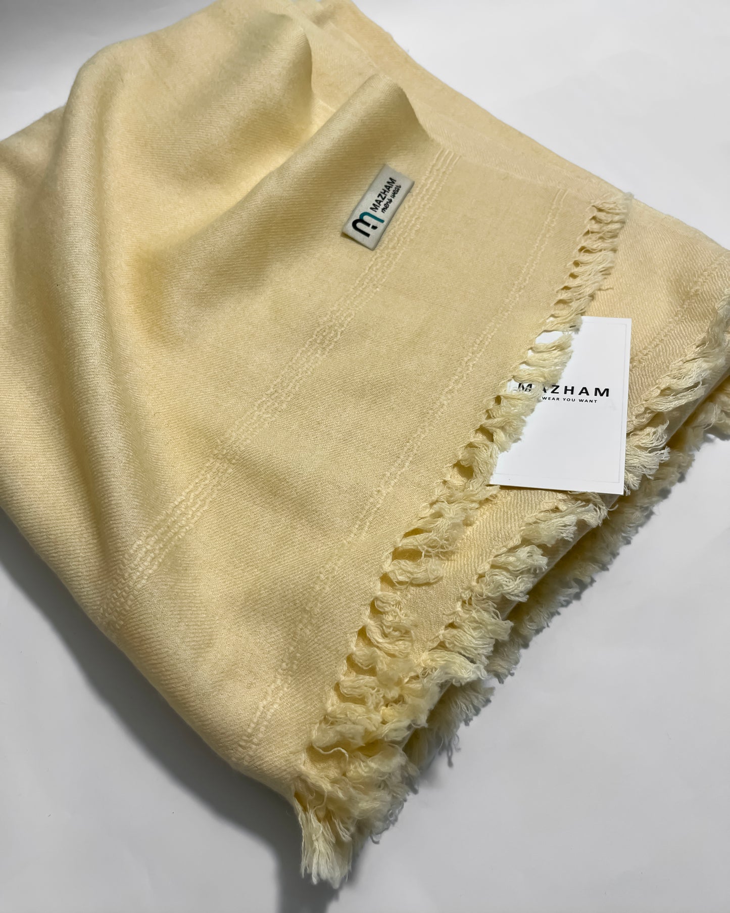 Cream Wool Shawl - Men