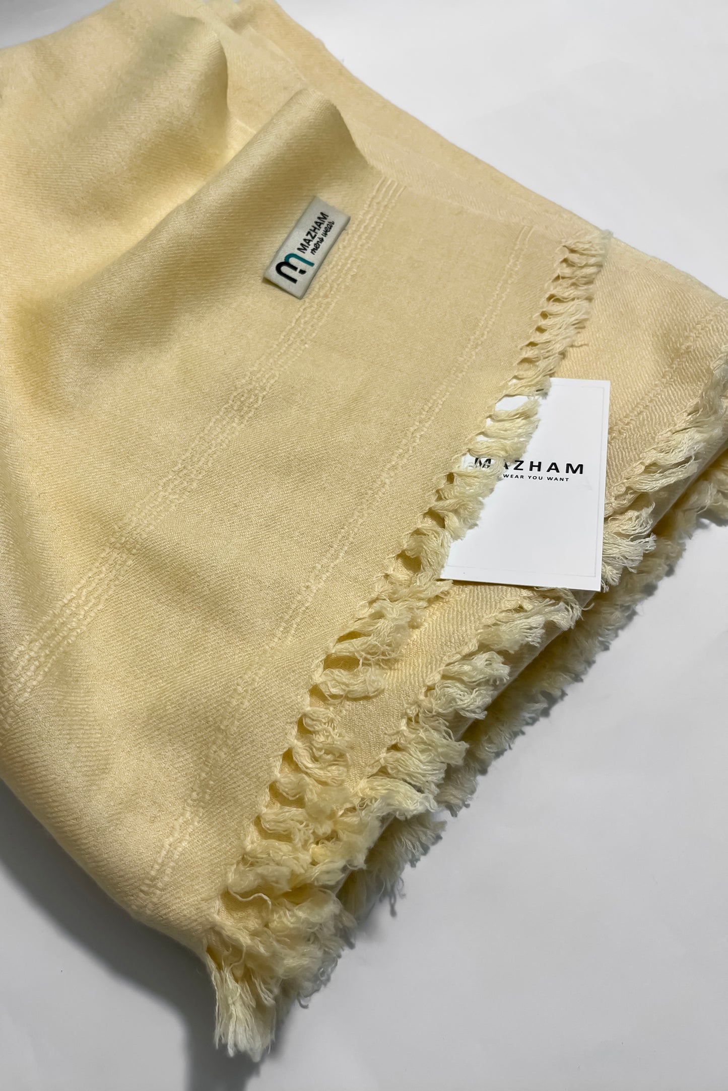 Cream Wool Shawl - Men