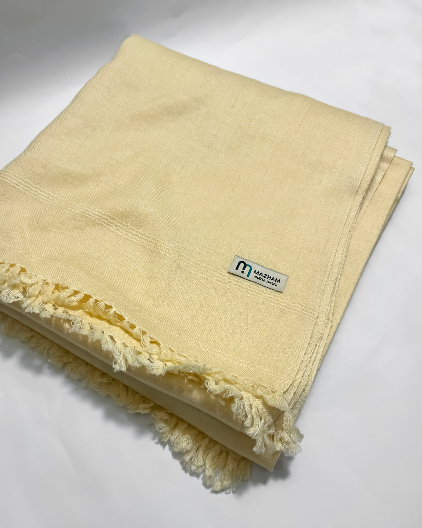 Cream Wool Shawl - Men