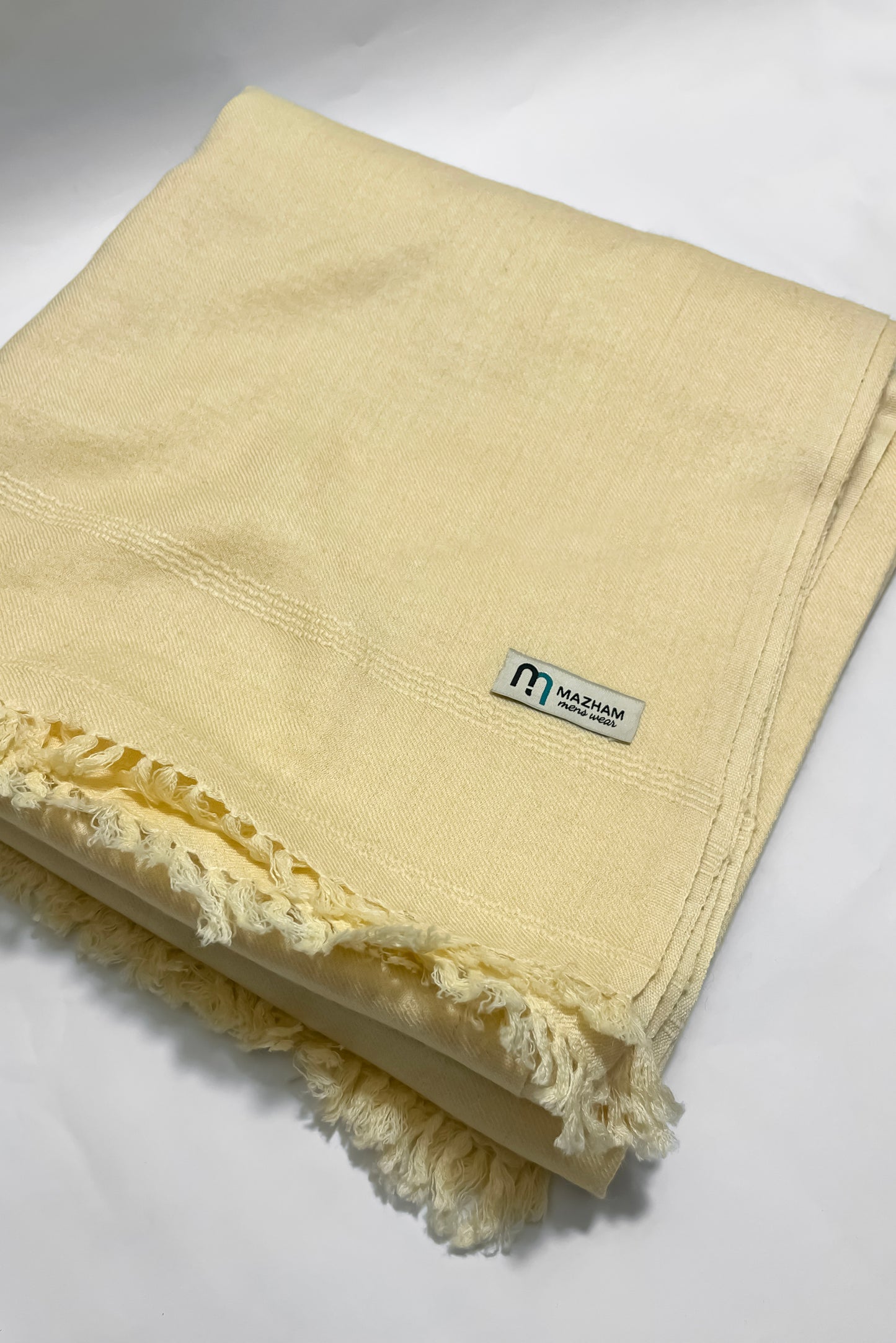 Cream Wool Shawl - Men