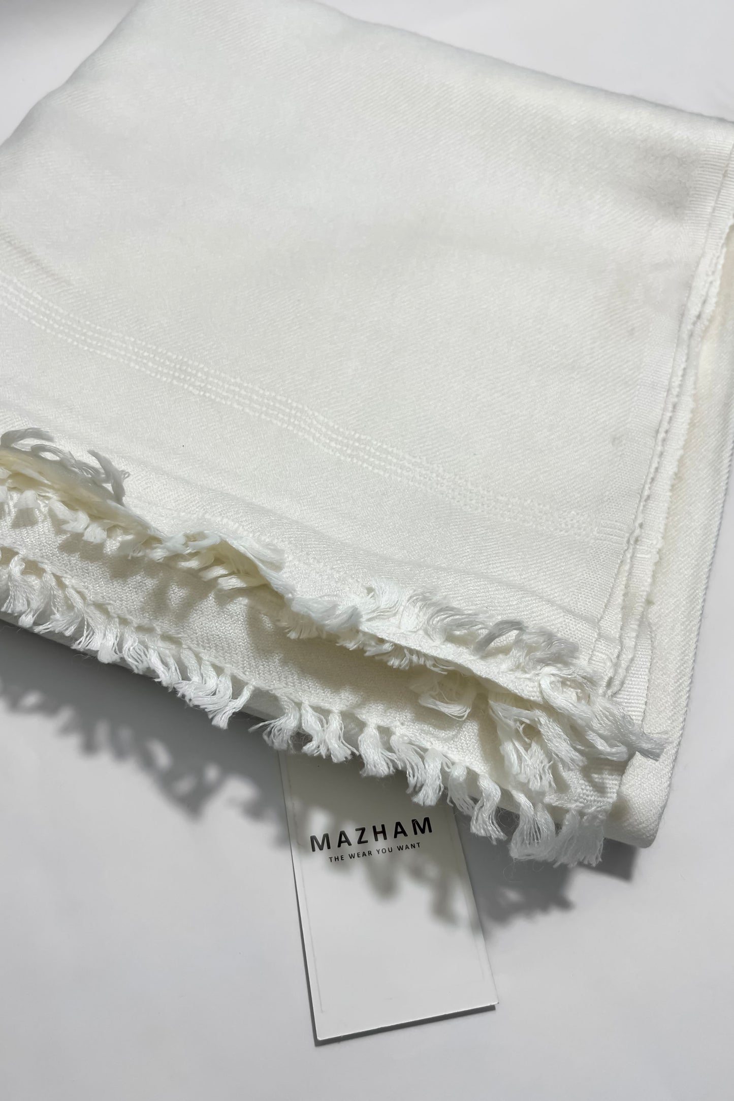 Off White Wool Shawl - Men