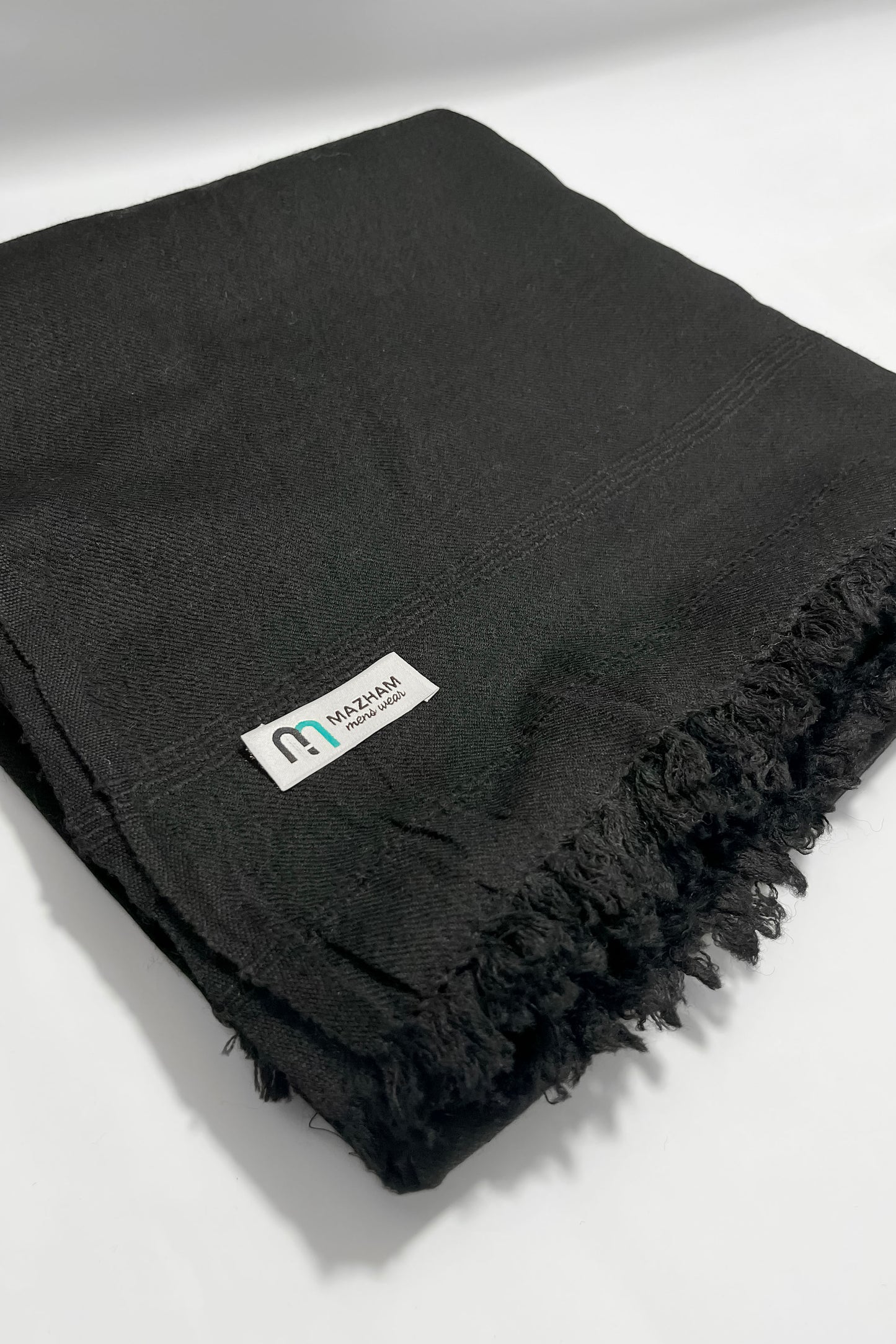 Black Wool Shawl - Men