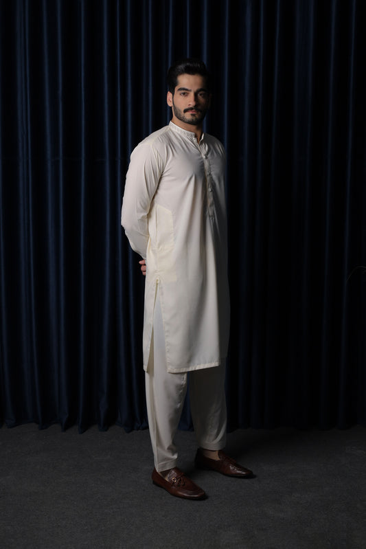 Bosky Kameez Shalwar - Collar Neck Embroidered Edition - Men