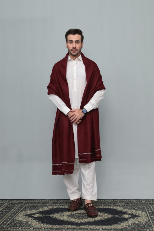 Marron Swati Thread Shawl - Men