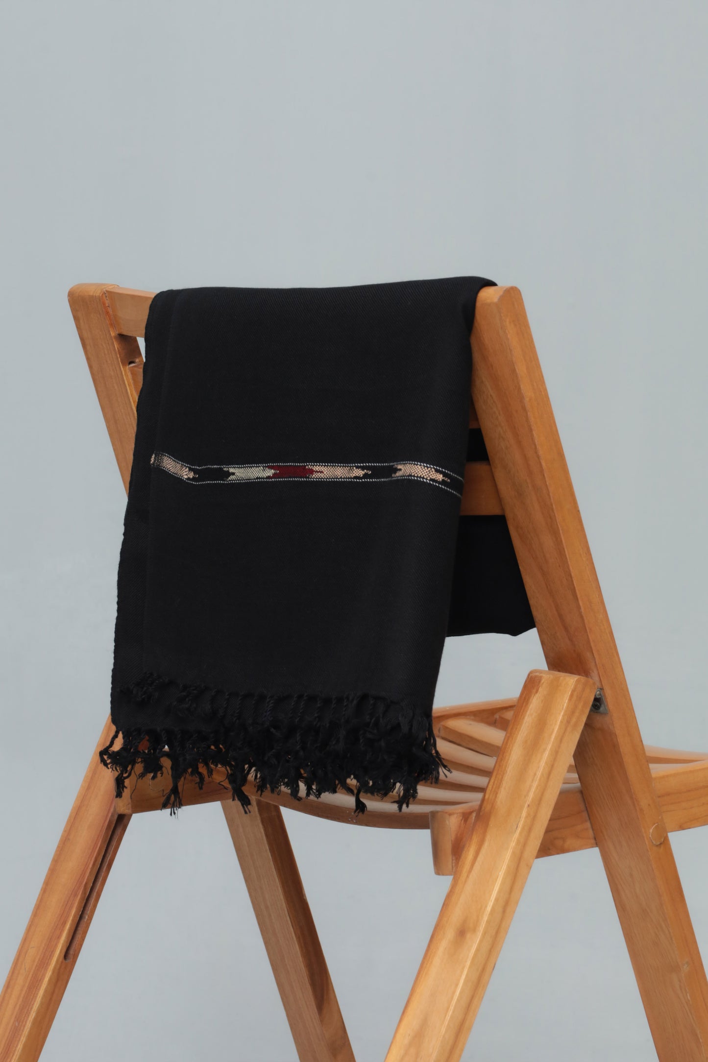 Black Swati Thread Shawl - Men