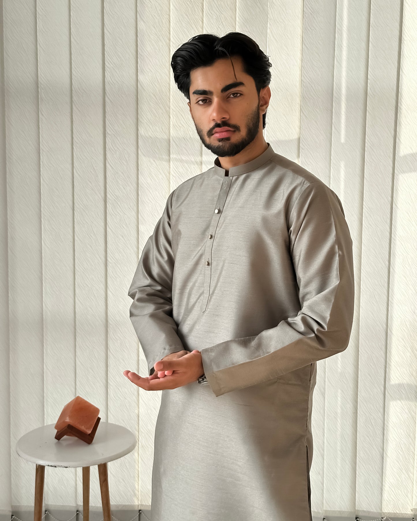 Sand Gray Kurta Trouser - Men