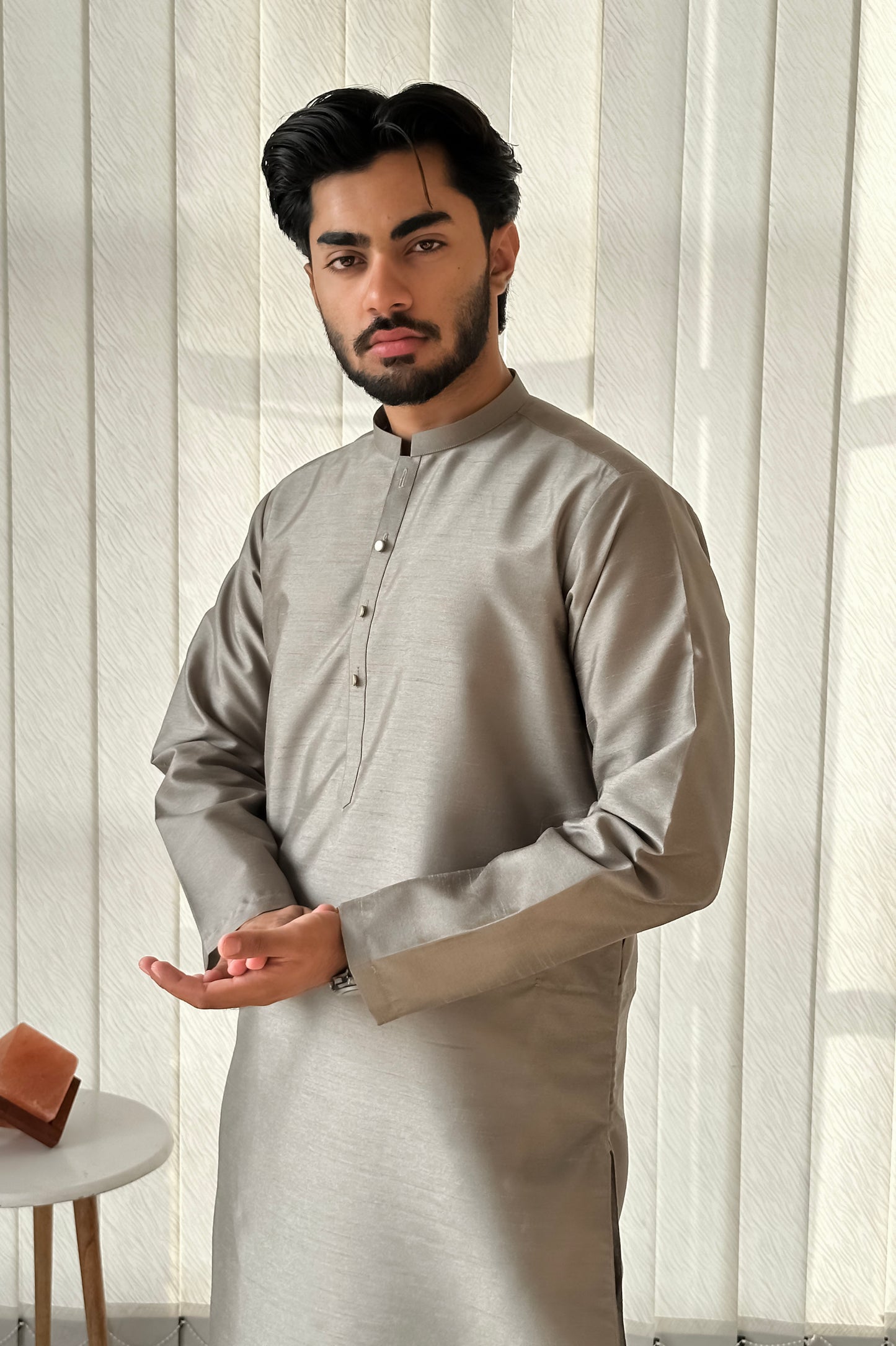 Sand Gray Kurta Trouser - Men