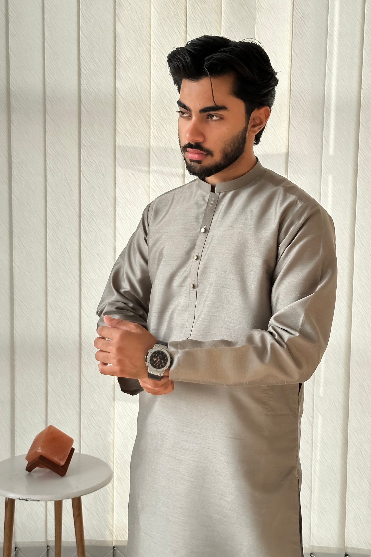 Sand Gray Kurta Trouser - Men