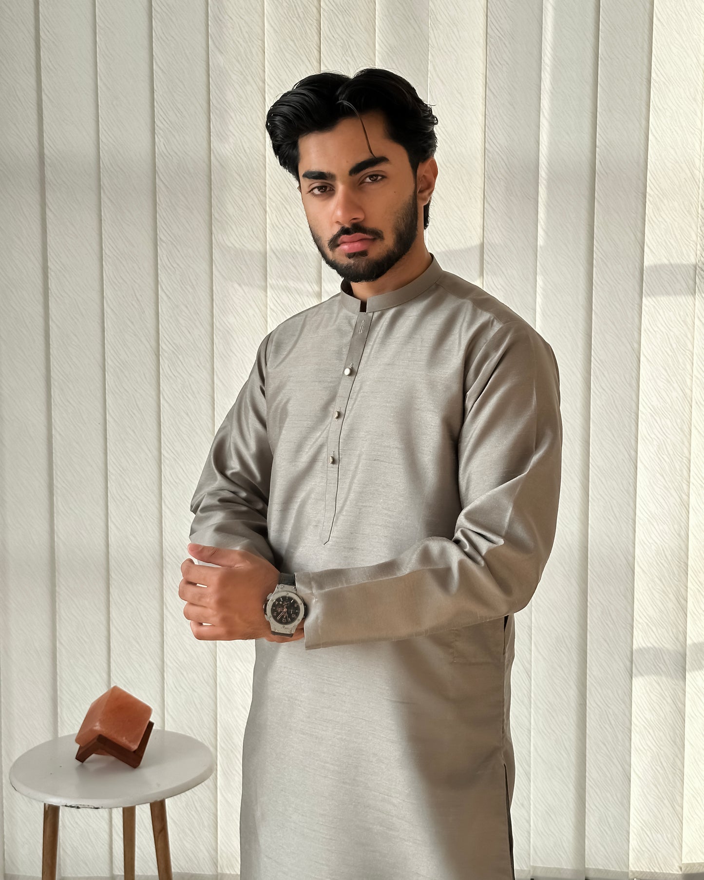 Sand Gray Kurta Trouser - Men