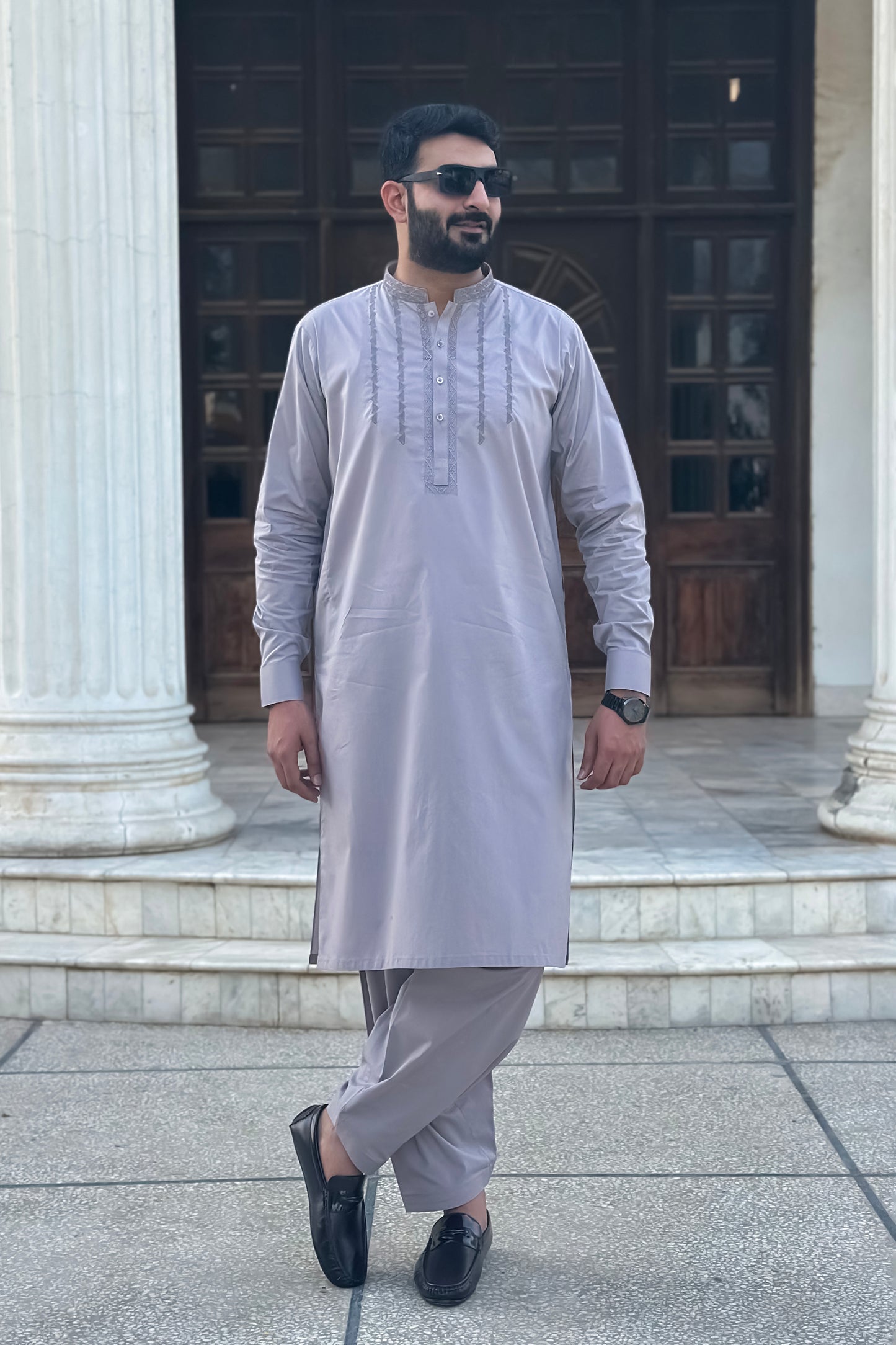 Light Pink Tarkashi With Embroidered Chest MT-444 - Stitched