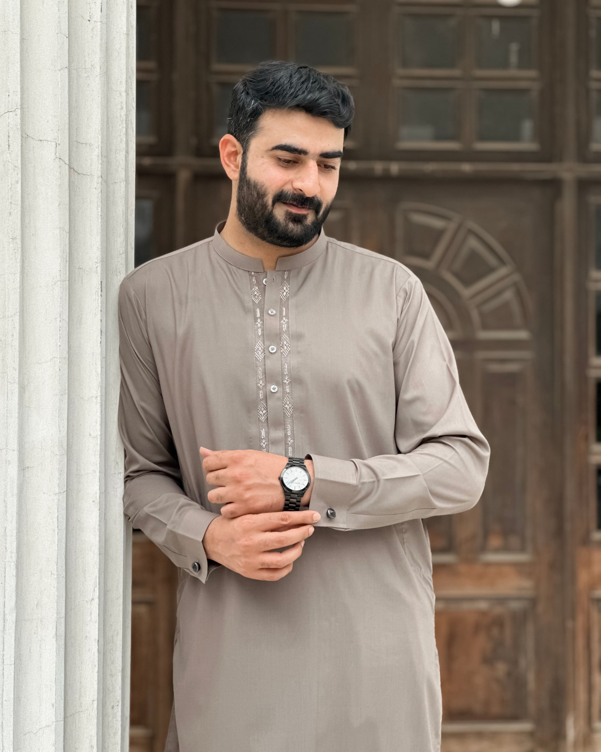 Tarkashi Light Brown MT-333 - Stitched - Mazham