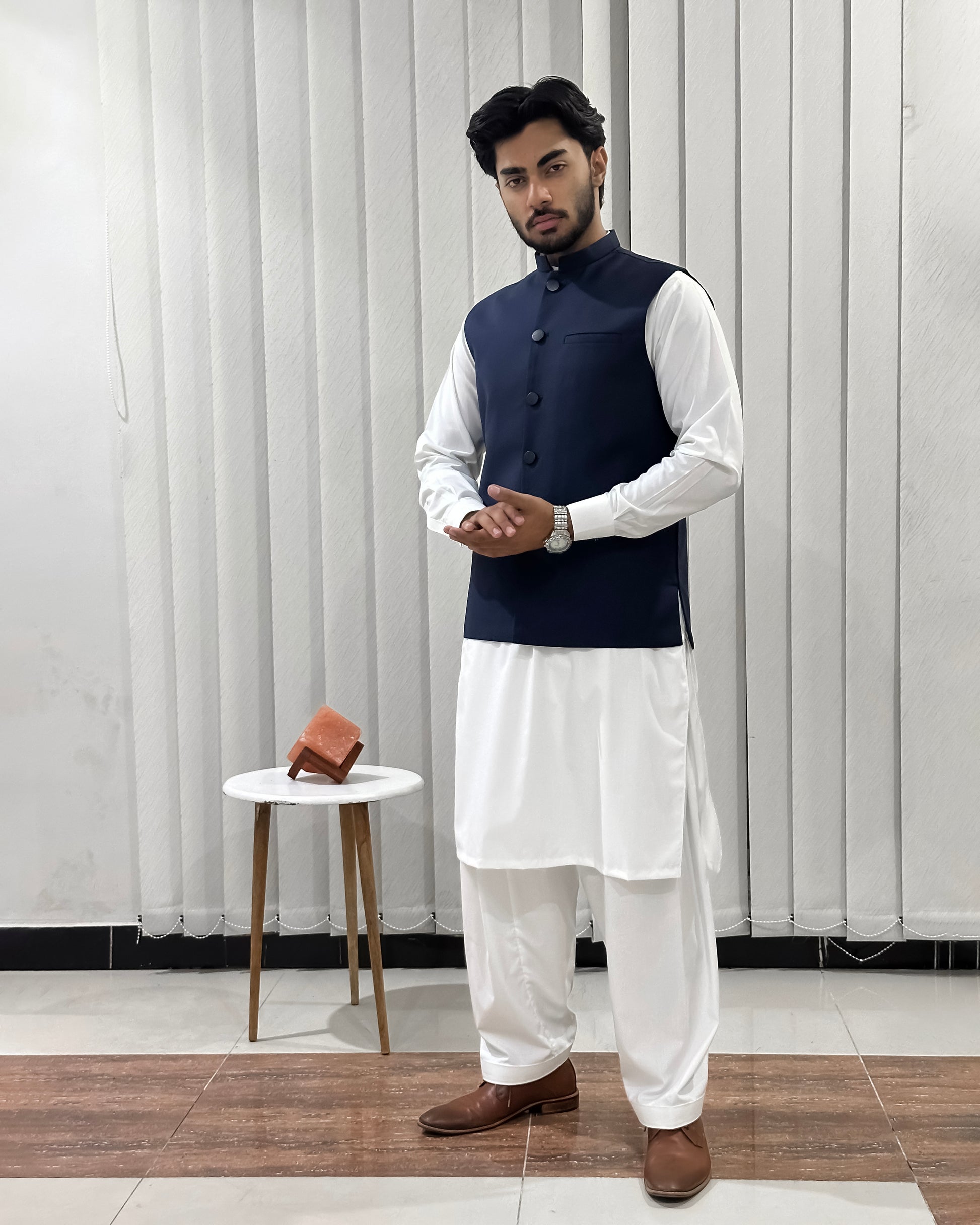 For Men Punjabi With Waistcoat Mens Brocade Jamawar Waistcoat