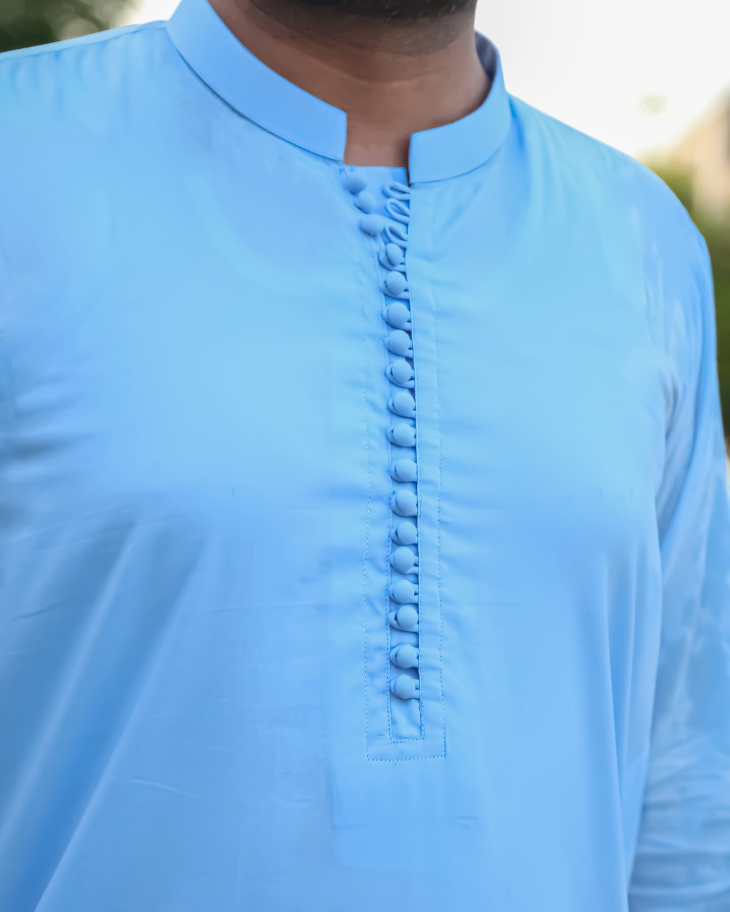 Sky Blue Luppi Cotton Shalwar Kameez - Stitched