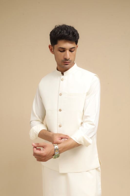 Bosky Blended Waistcoat - Straight Cut Buttoned - Men