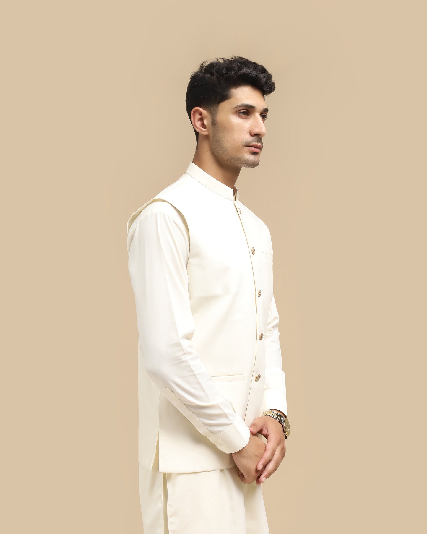 Bosky Blended Waistcoat - Straight Cut Buttoned - Men