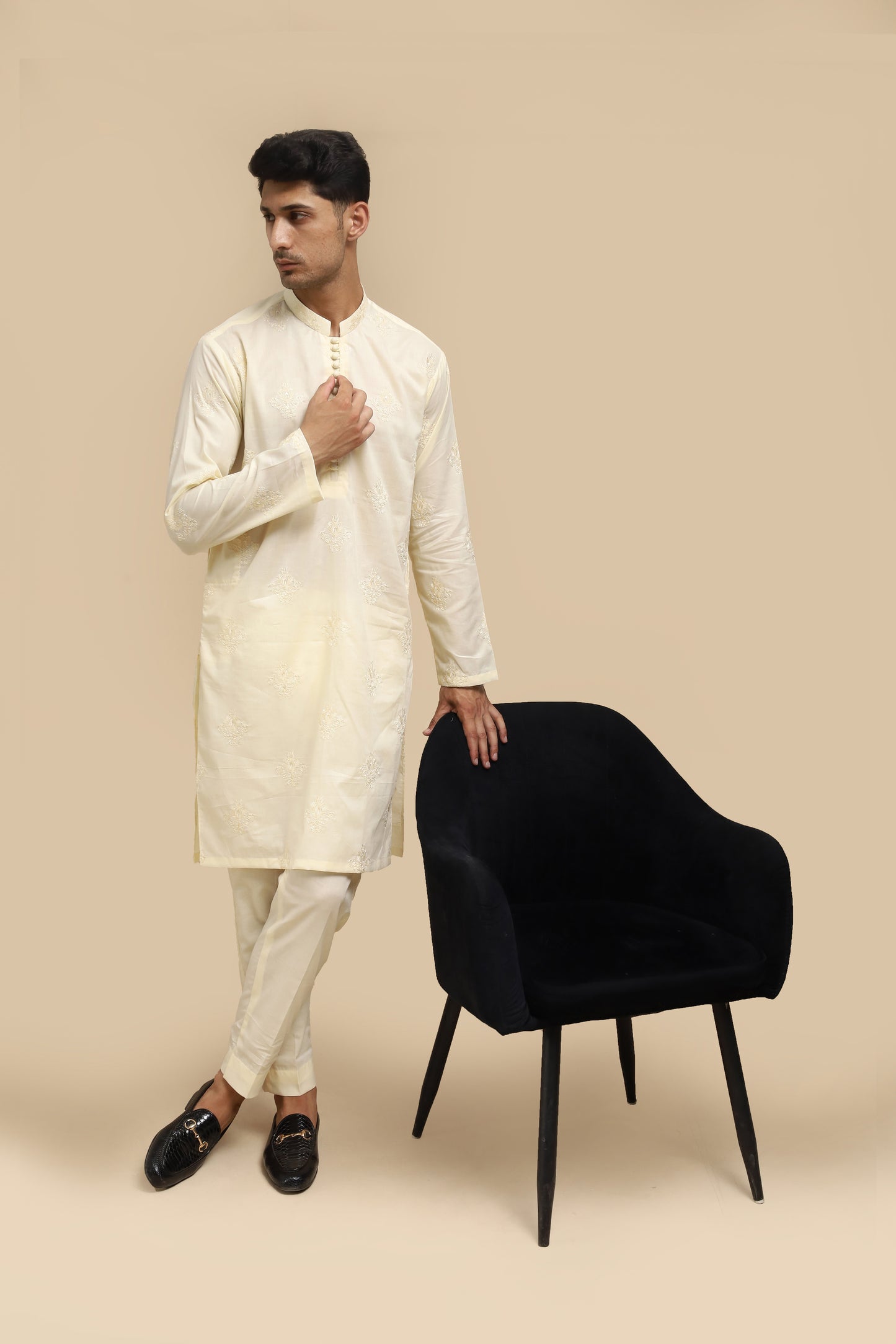 Bosky Cotton Embroidered Kurta Trouser MED-4444 - Men