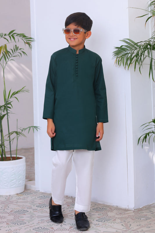 Pine Cotton Kurta Trouser - Kids