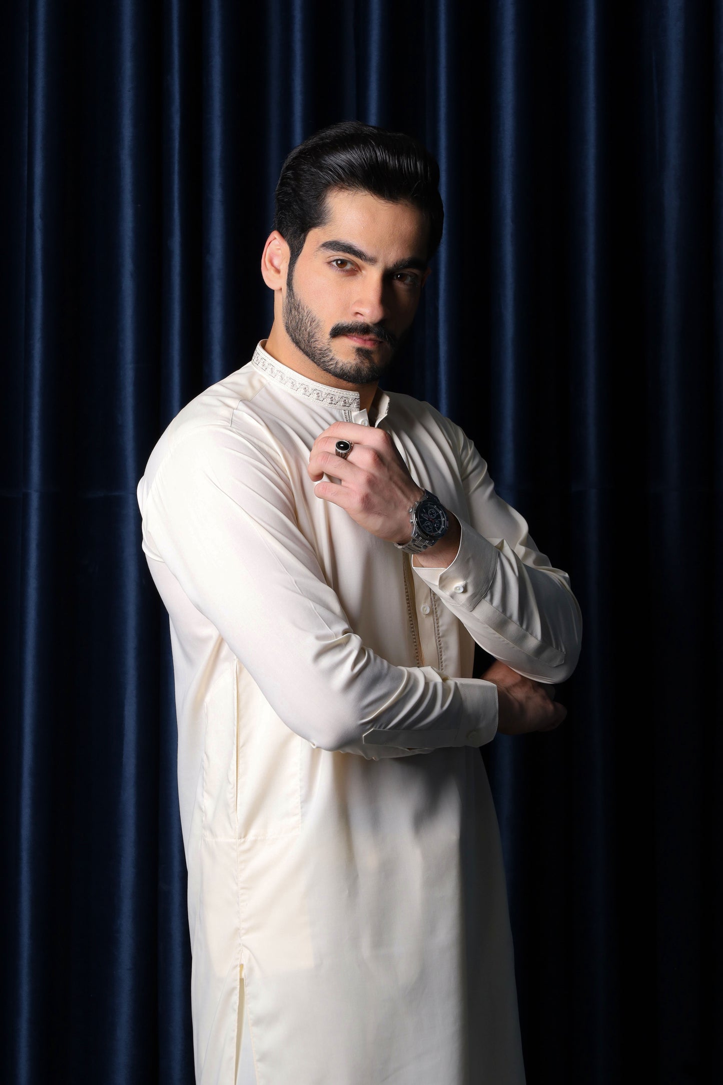 Bosky Kameez Shalwar - Collar Neck Embroidered Edition - Men