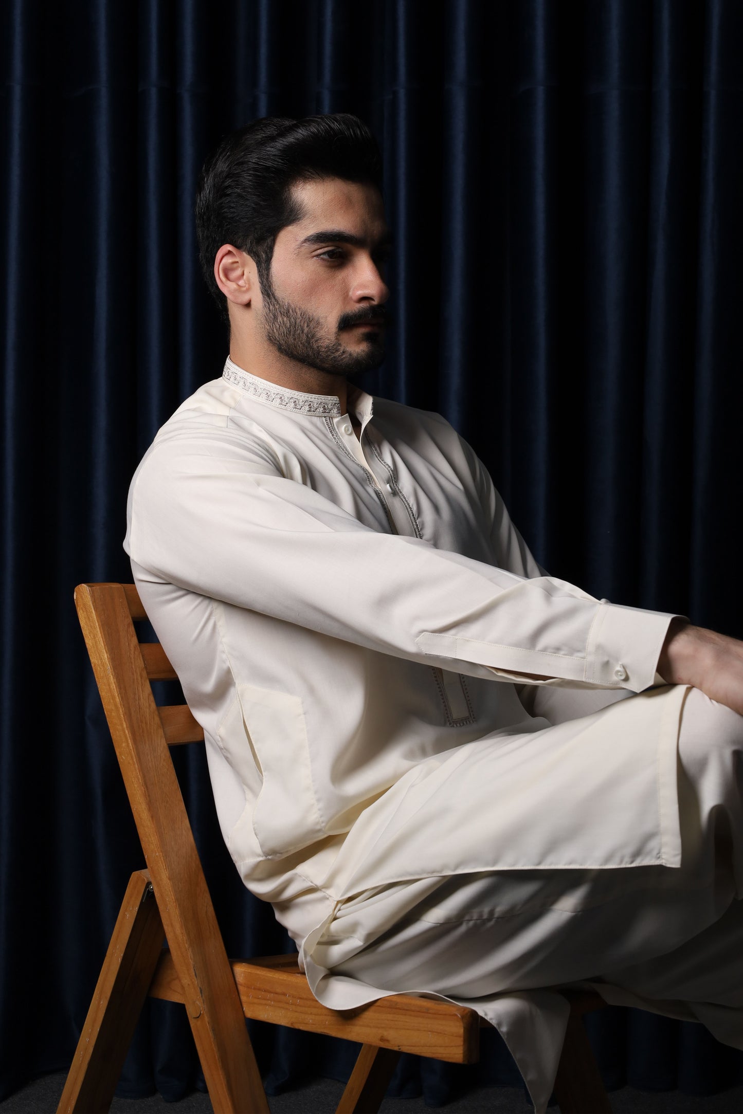 Bosky Kameez Shalwar - Collar Neck Embroidered Edition - Men