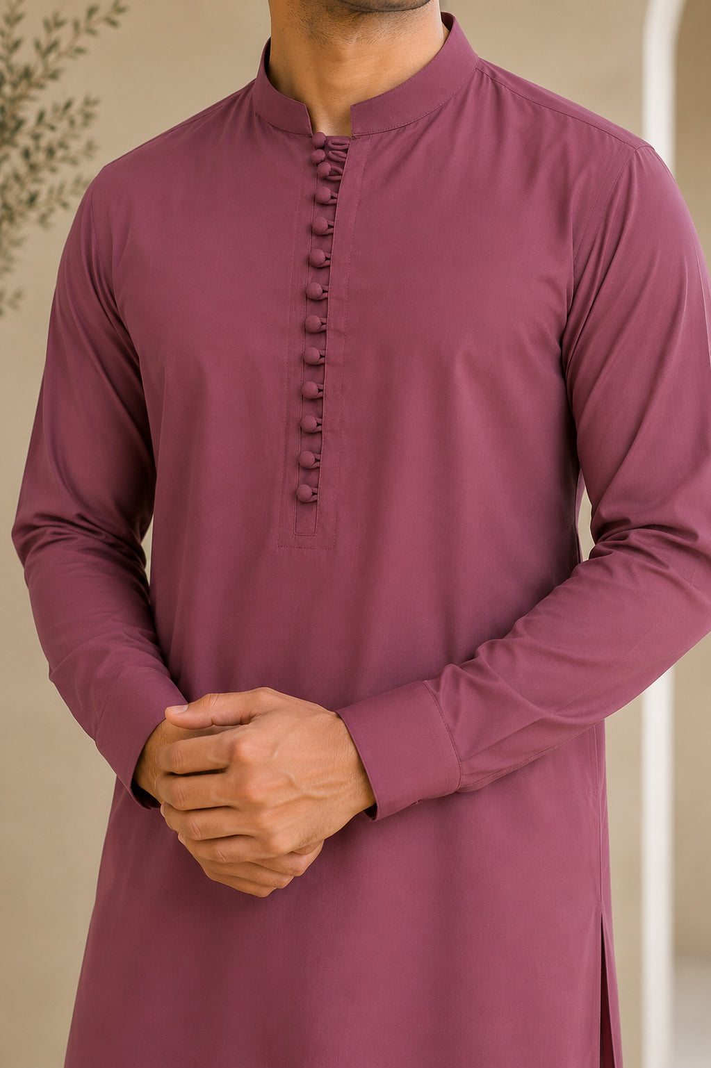 Maroon Luppi Cotton Shalwar Kameez - Stitched