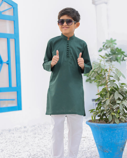 Pine Cotton Kurta Trouser - Kids