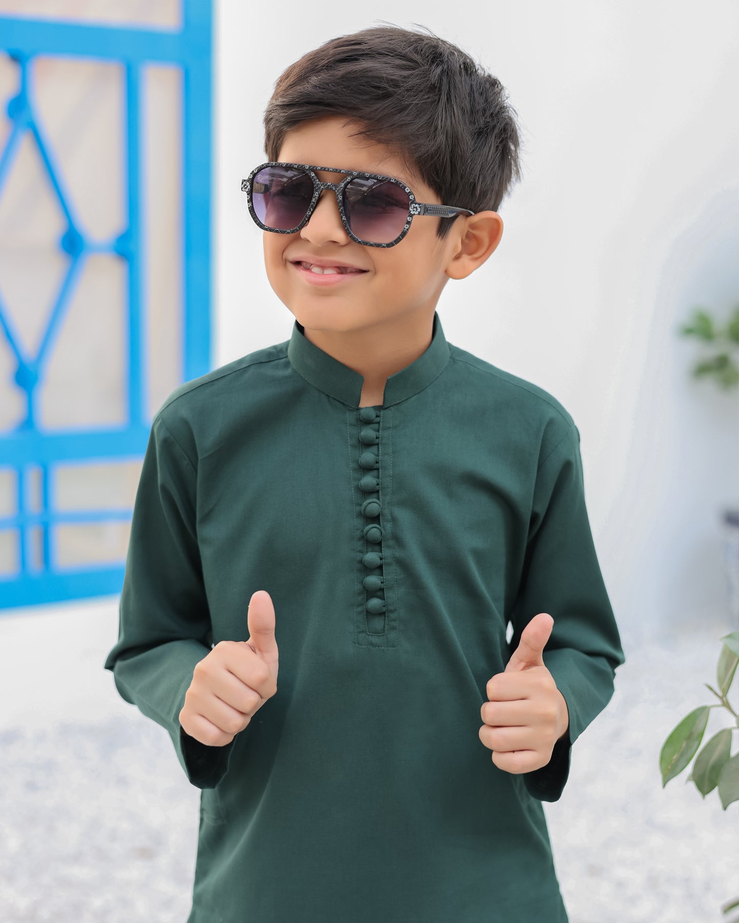 Pine Cotton Kurta Trouser - Kids