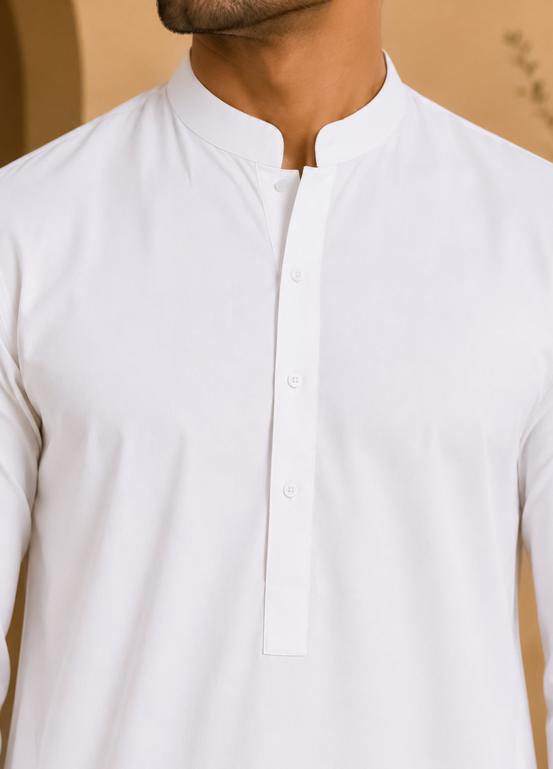 White Cotton Shalwar Kameez - Stitched
